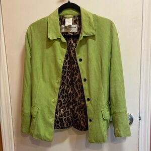Dolce & Gabbana Green Leather Jacket